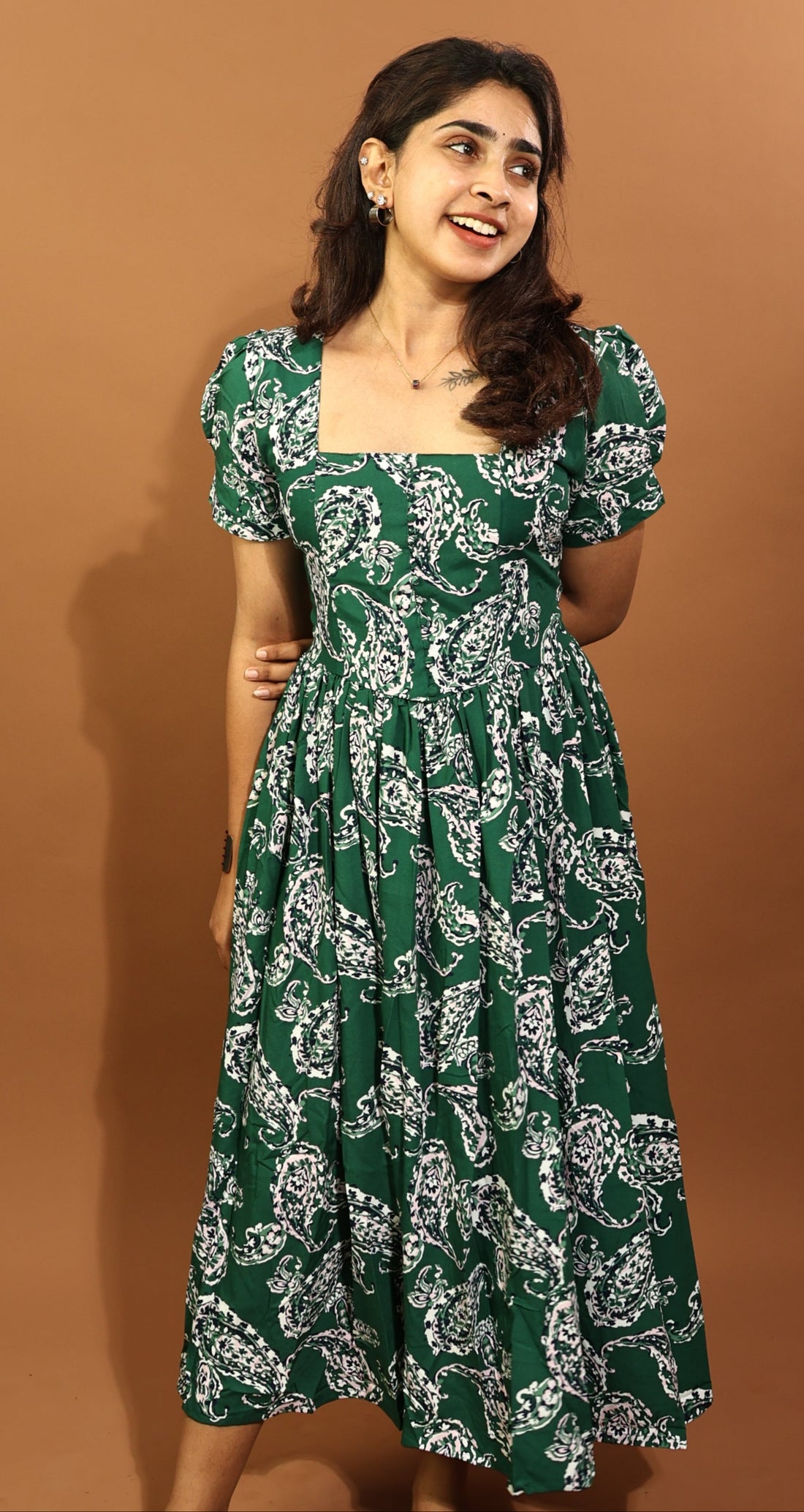 Green Soft Blossom Maxi