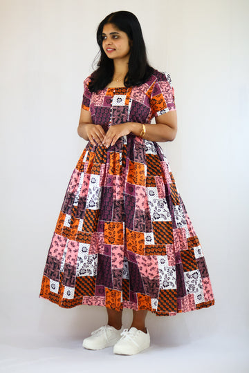 Grid of Leaves Maxi